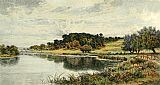 Leader Paintings - Wooded Banks of the Thames by Benjamin Williams Leader